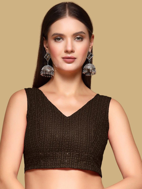 Oomph! Women Embroidered V-Neck Saree Blouse