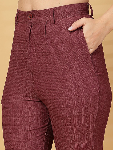 plusS Self Design Square Neck Shirt With Trouser - Image 3