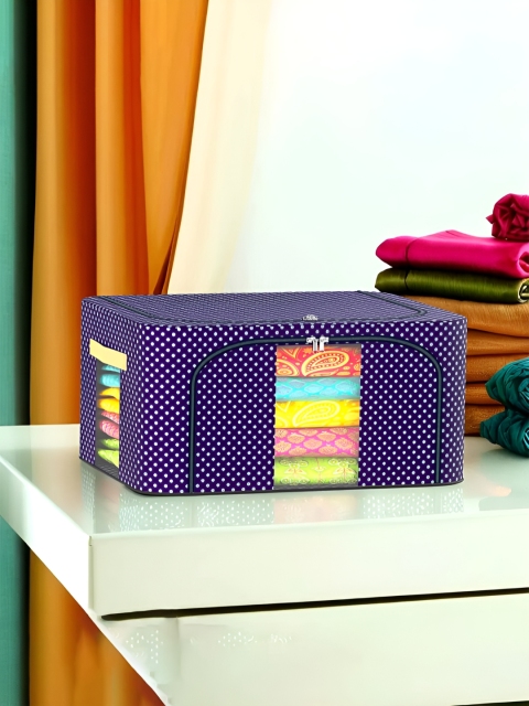 Aura Blue & White Printed Waterproof Parachute Cloth Storage Box