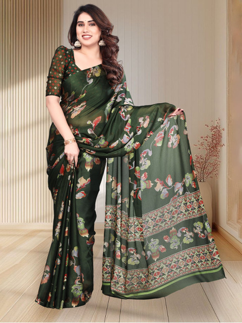 MAGNEITTA Floral Printed Pure Chiffon Saree