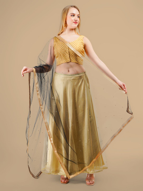 Karthav Fashion Polka Dots Embroidered Dupatta With Sequinned