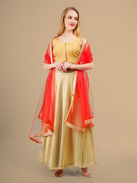 Karthav Fashion Polka Dots Embroidered Dupatta With Sequinned - Image 6
