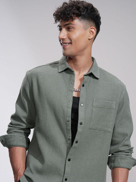 HIGHLANDER Men Comfort Opaque Casual Shirt - Image 7
