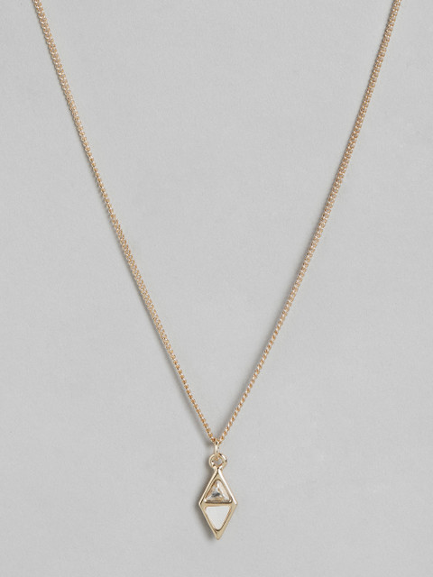 Forever New Gold Plated Artificial Stones & Beads Studded Minimal Necklace