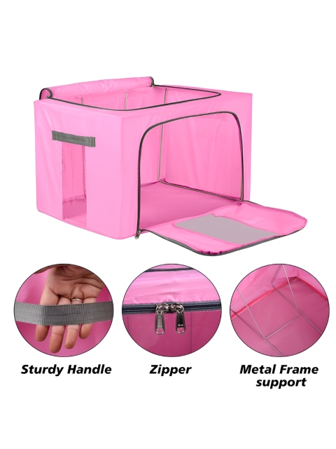 Myntra Elegant Homes Pink & Grey Waterproof Parachute Cloth Storage - Image 6