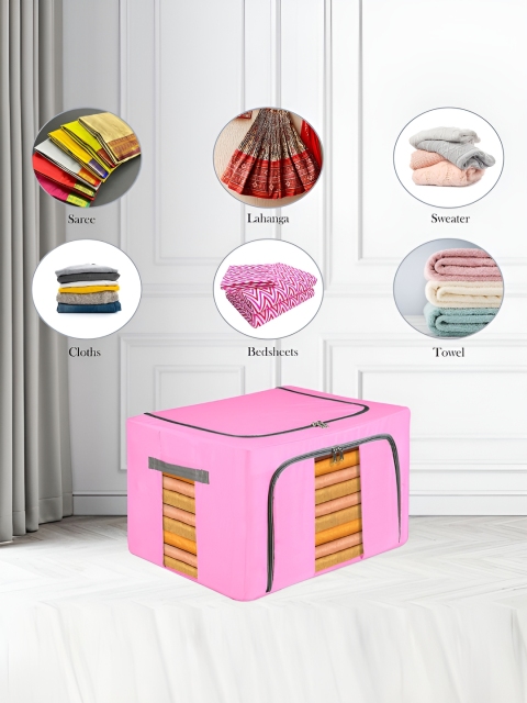 Myntra Elegant Homes Pink & Grey Waterproof Parachute Cloth Storage - Image 5