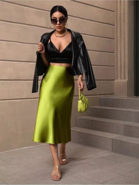 Outzidr Women A-Line Midi Skirt