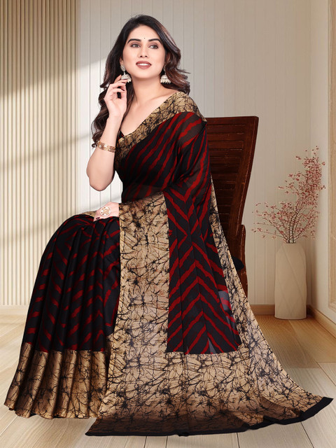 SUPERLAXMI Leheriya Pure Chiffon Leheriya Saree - Image 4