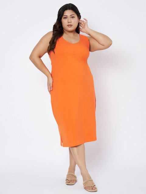 BRINNS Women Plus Size Sheath Midi Dress