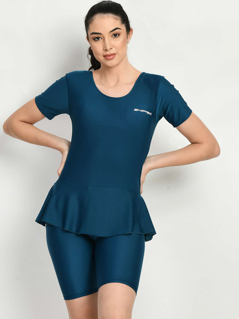 SHIFTER Women Round-Neck Medium Coverage One-Piece Swimming Dress