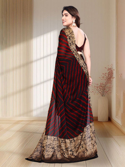 SUPERLAXMI Leheriya Pure Chiffon Leheriya Saree - Image 3