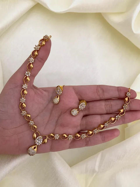 Anouk Gold-Plated Cubic Zirconia-Studded Jewellery Set