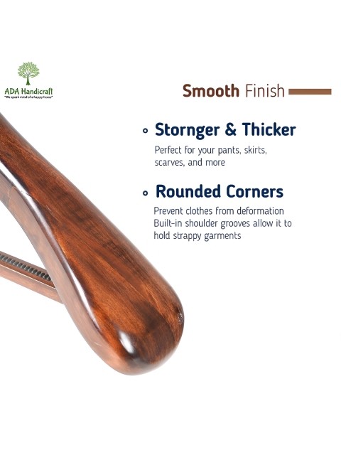 ADA Handicraft Brown Wooden Clothes Hanger - Image 5