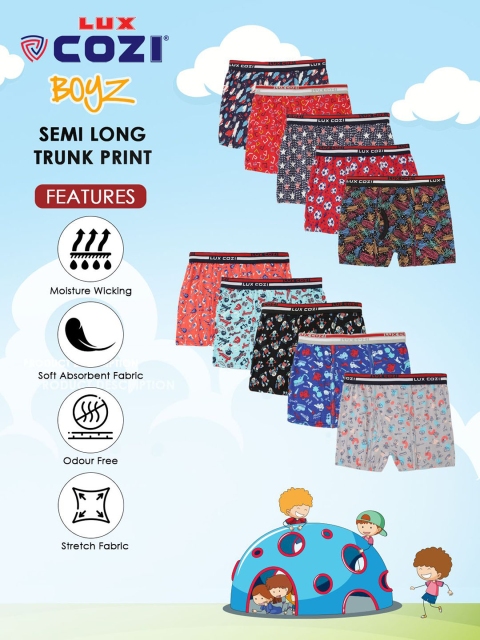 Lux Cozi Boys Pack Of 4 Printed Pure Cotton short Trunk BIGSHT_BOYS_SL_PRINT_OE_AST_4PC - Image 7