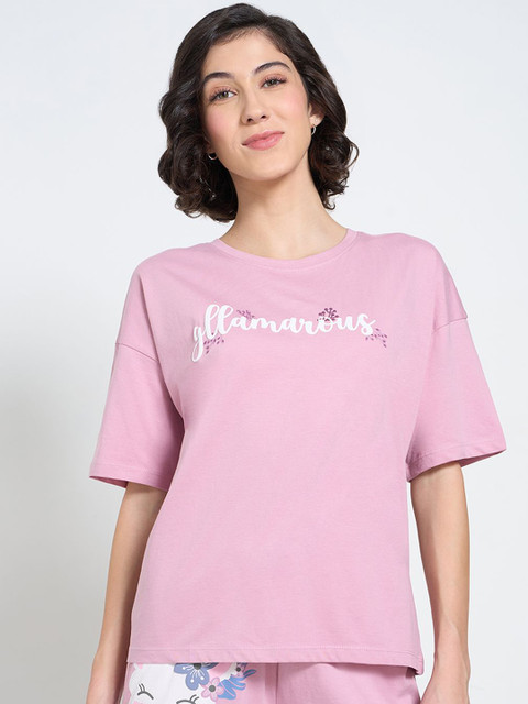 Dreamz by Pantaloons Printed Pure Cotton Lounge T-Shirts
