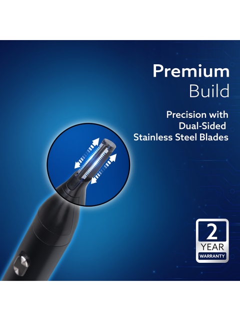 Agaro Rechargeable Nose & Ear Hair Trimmer with Stainless Steel Blade - Black - Image 4