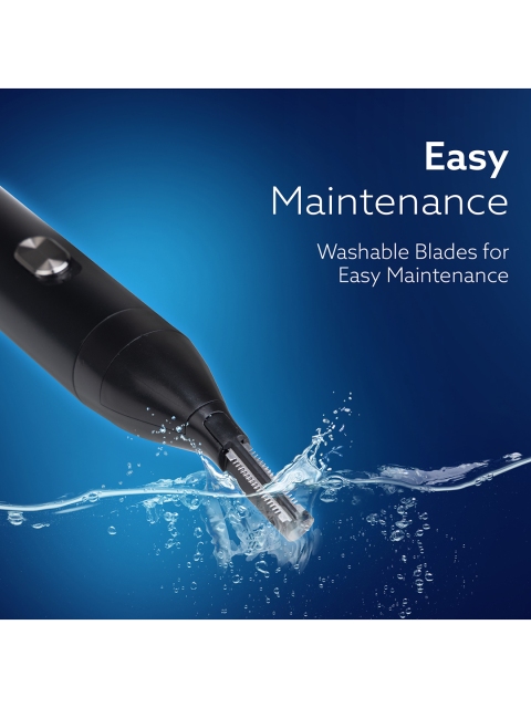 Agaro Rechargeable Nose & Ear Hair Trimmer with Stainless Steel Blade - Black - Image 7