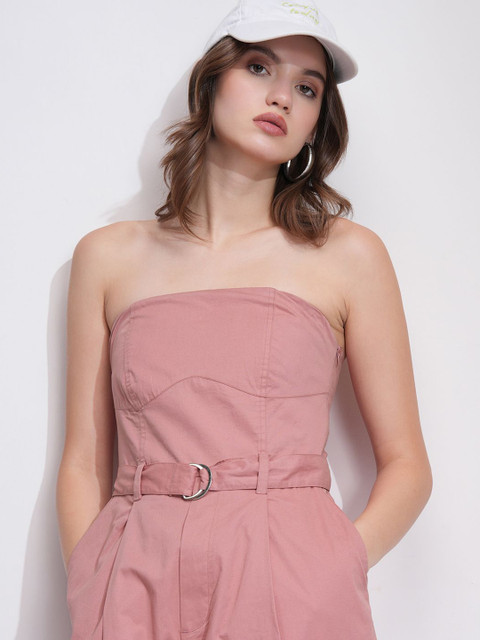 ESPYR By Tokyo Talkies Women Solid Strapless Basic Jumpsuit