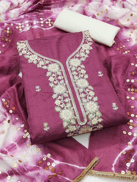 LeeliPeeri Designer Embroidered Unstitched Dress Material