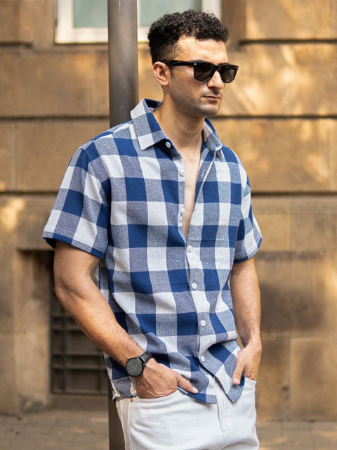 Powerlook Men Buffalo Checks Opaque Checked Casual Shirt