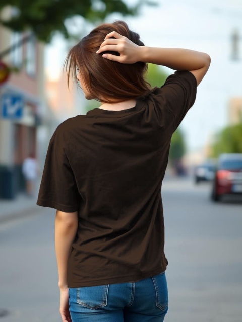 TOGS & TERRE Women Graphic Printed Round Neck Cotton Oversized T-shirt - Image 3