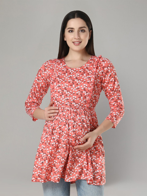 Zuvino Floral Print Peplum Longline Top