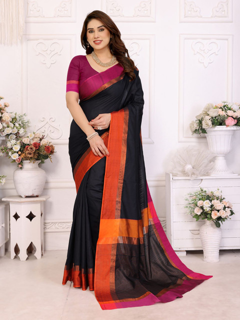 vj fashion Zari Silk Cotton Saree - Image 2