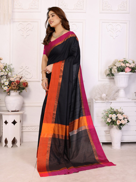vj fashion Zari Silk Cotton Saree - Image 3