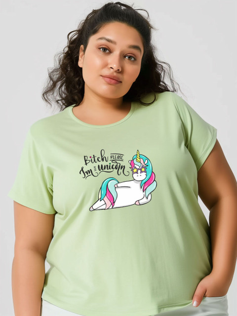 Toodle Plus Women Plus size Printed T-Shirt