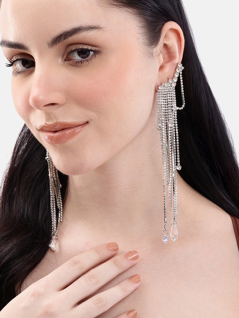 DressBerry Contemporary Studded Drop Earrings