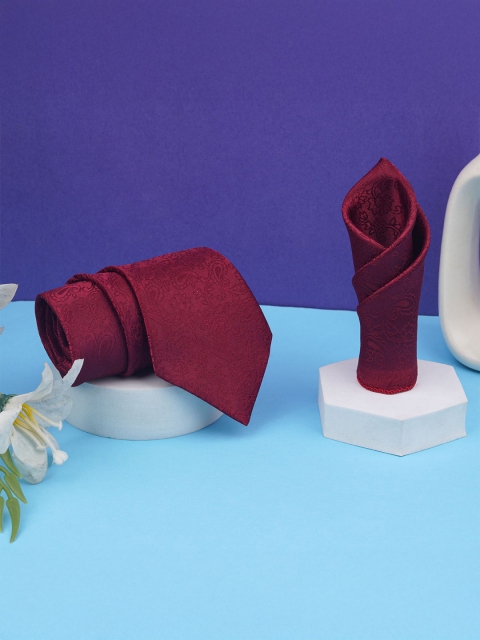 CALIXTO Woven Designed Tie & Pocket Square Accessory Gift Set
