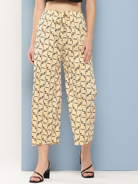 BAESD Women Printed Flared Cropped Palazzos