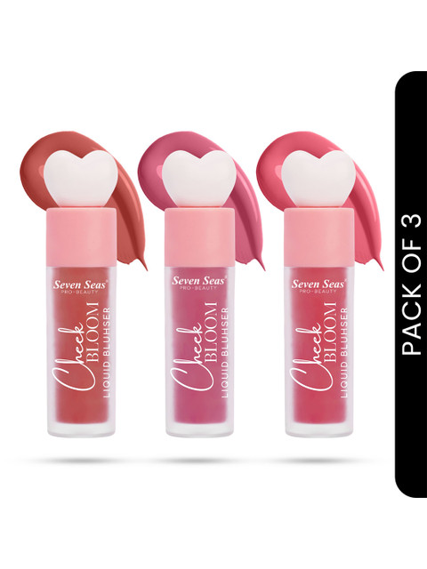 Seven Seas Set Of 3 Cheek Bloom Liquid Blusher And Lip Gloss- 5 g Each- 01 -02- 03
