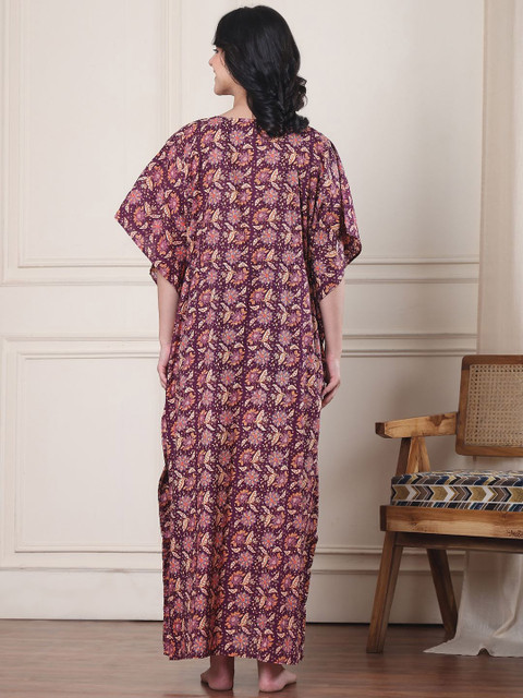 Secret Wish Floral Cotton Maternity Kaftan - Image 3