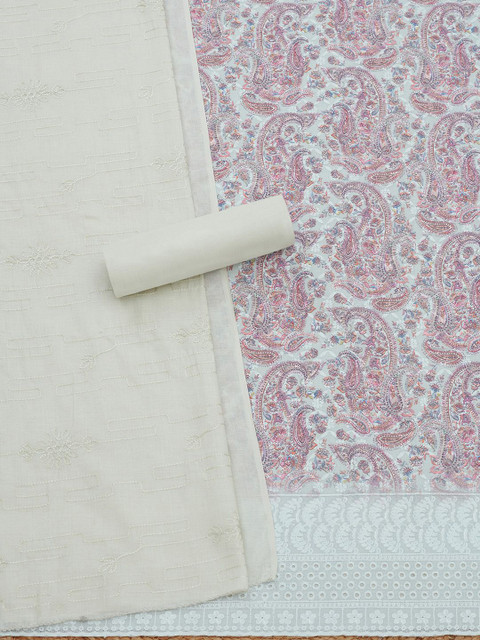 Soch Paisley Printed Unstitched Dress Material - Image 3