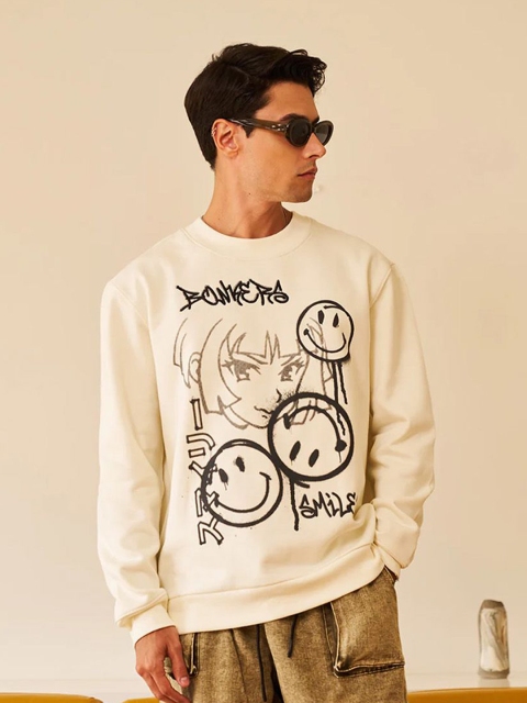 Bonkers Corner Men Printed Pullover Sweatshirt