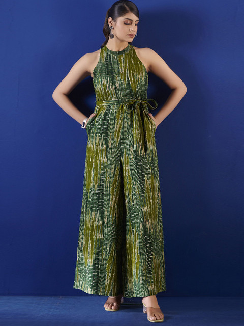 Anouk Halter Neck Printed Basic Jumpsuit