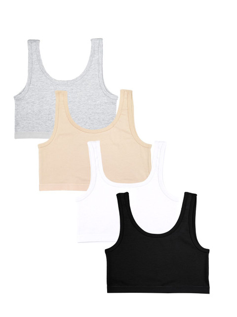Charm n Cherish Girls Pack of 4 Full Coverage Sports Bra