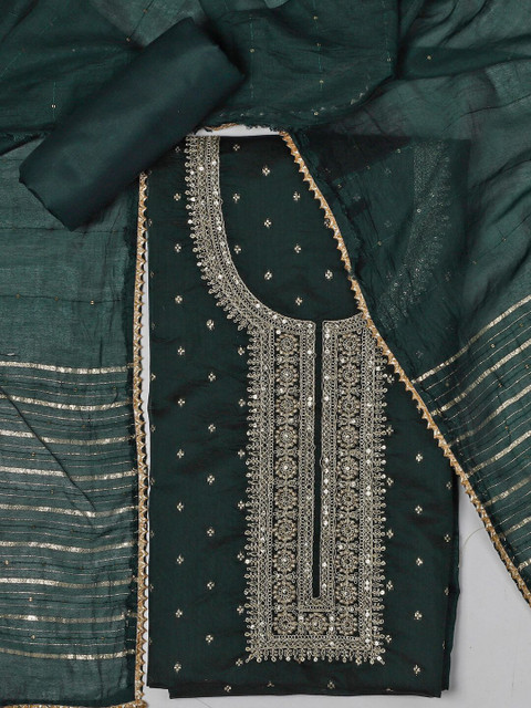 SALWAR STUDIO Embroidered Unstitched Dress Material