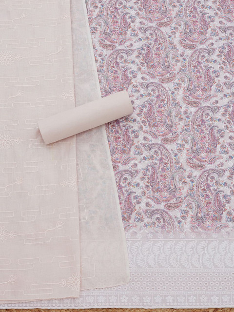 Soch Paisley Printed Unstitched Dress Material - Image 3