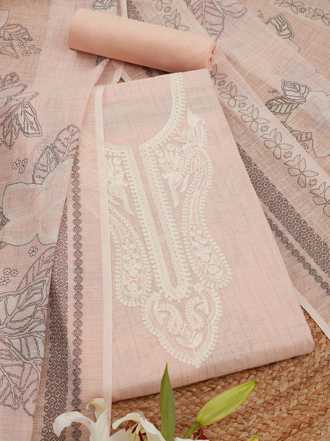 Soch Embroidered Linen Unstitched Dress Material