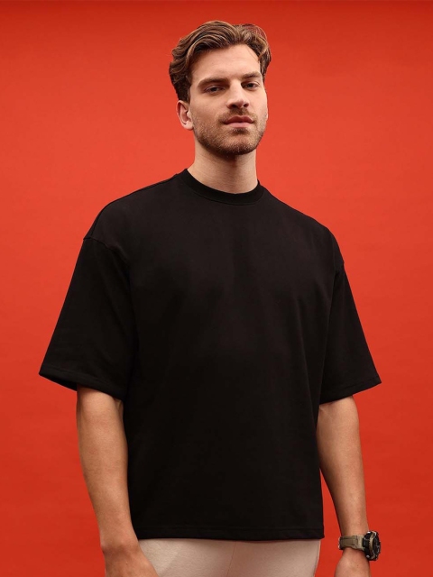 Organic Chics Men Anti Odour Solid Round Neck Cotton Oversized T-shirt - Image 3