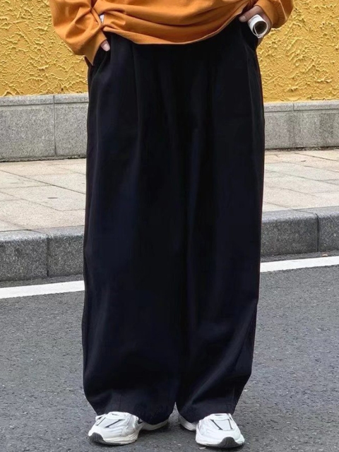 HERE&NOW Men Loose Fit Pleated Trousers