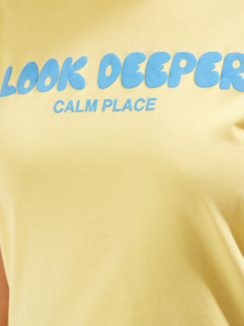 Trendyol Women Plus Size Typography Printed Round Neck Cotton Relaxed Fit T-shirt - Image 2