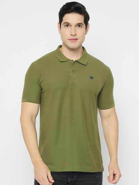 Duke Men Solid Polo Collar Cotton Slim Fit T-shirt