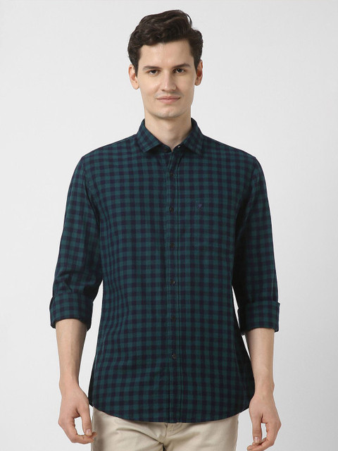 Peter England Casuals Men Spread Collar Checked Cotton Casual Shirt