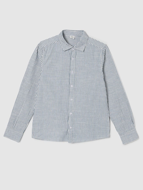 max Boys Spread Collar Vertical Striped Cotton Casual Shirt