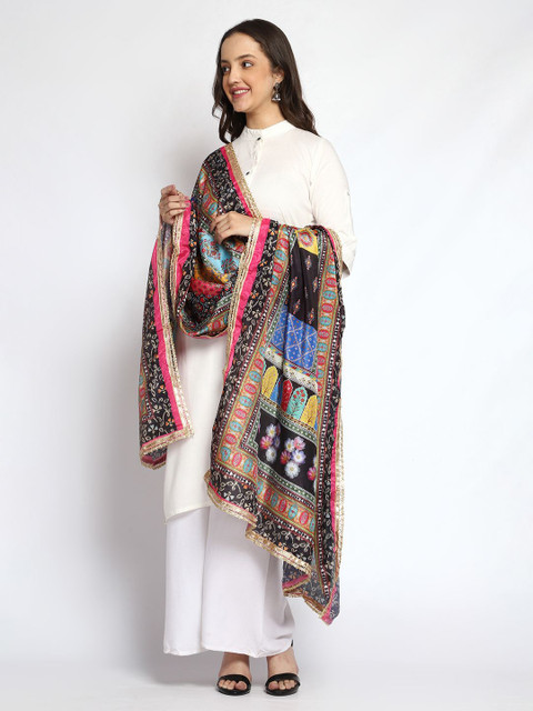 WEAVERS VILLA Ethnic Motifs Printed Art Silk Dupatta - Image 3