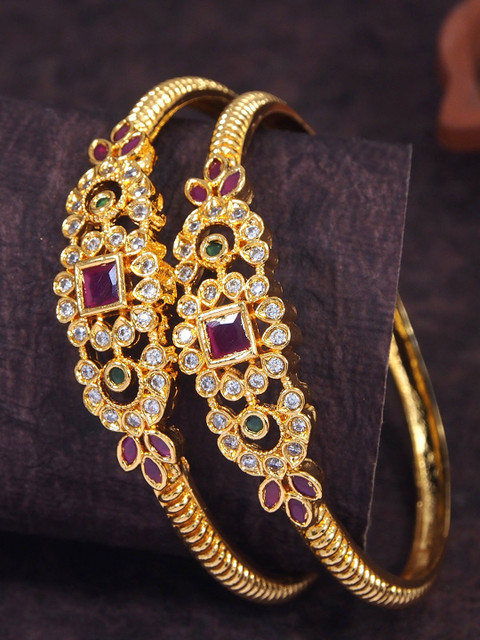 Anouk Set Of 2 Gold-Plated American Diamond Studded Bangles