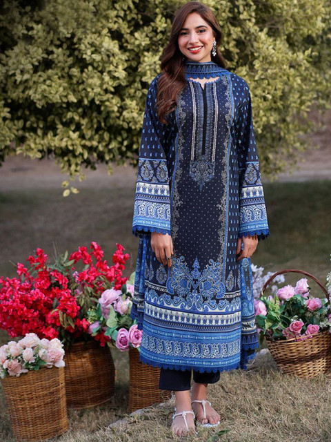 KALINI Women Ethnic Motifs Printed Regular Kurta with Trousers & With Dupatta